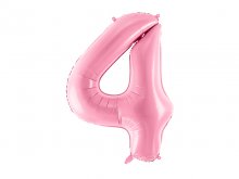 Folinis balionas "4", rožinis (86cm)